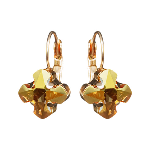 Earrings "Byzantine Cross (Metallic Sunshine)" with Swarovski™ crystals